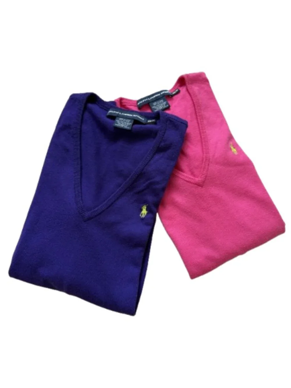 Ralph Lauren Sport Women's V-Neck Sweaters in Purple AND Pink size XS/TP - Picture 1 of 5